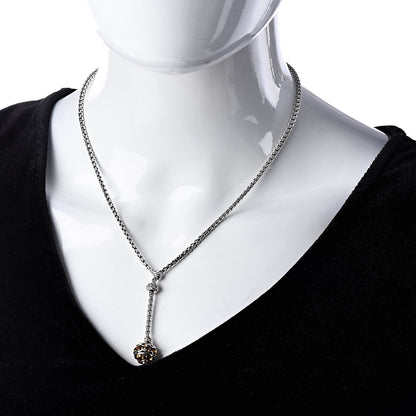 David Yurman Sterling Silver Citrine Diamond Lariat Drop Necklace 2 of 4