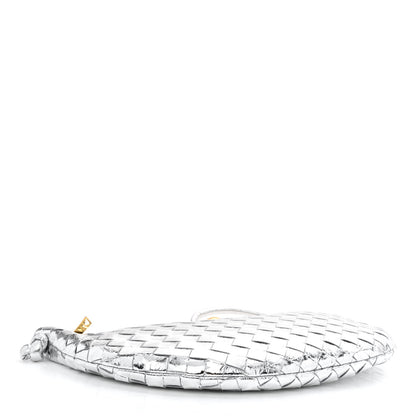 Bottega Veneta Metallic Nappa Intrecciato Medium Turn Pouch Silver 4 of 10