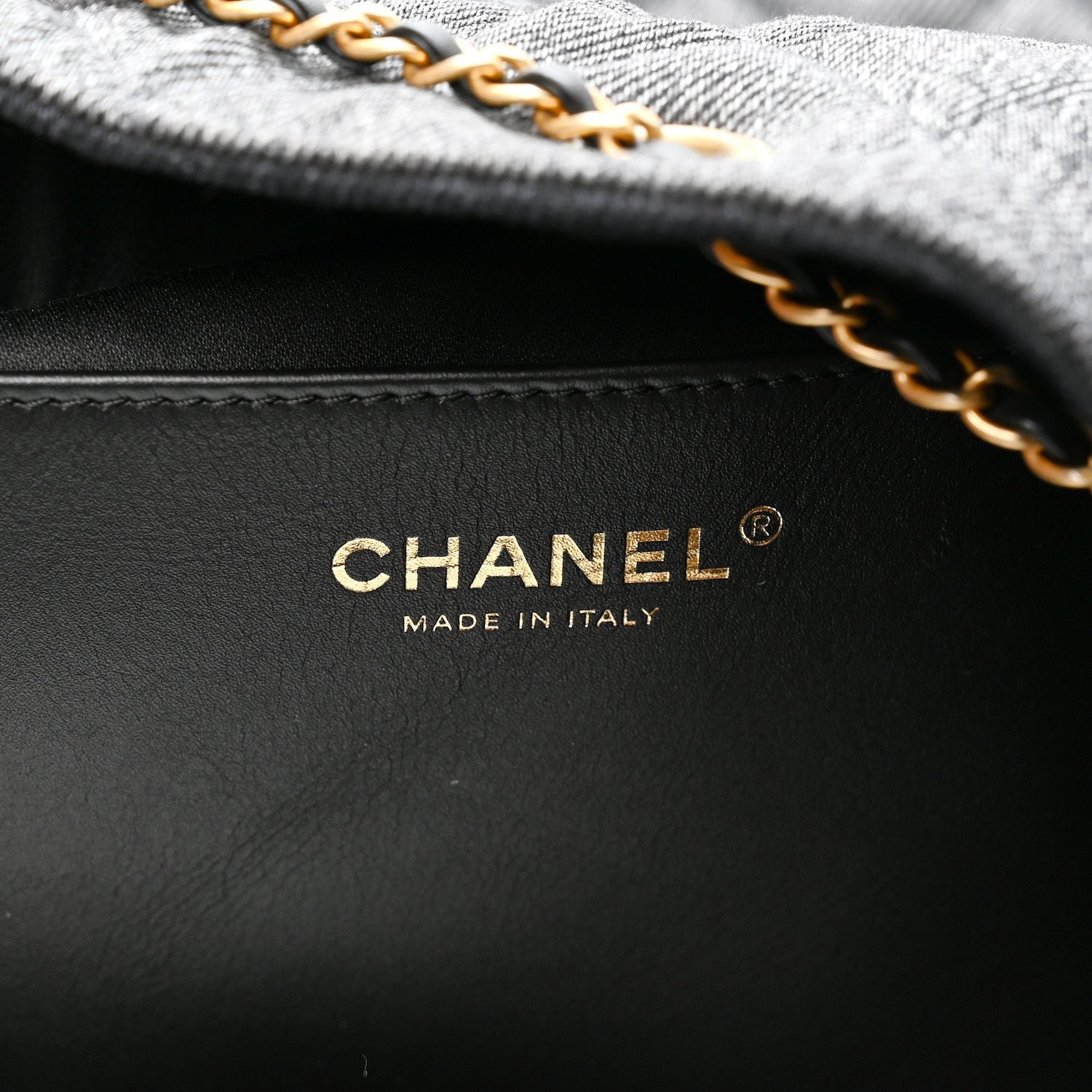 Chanel Washed Denim Quilted Large Chanel 25 Handbag Black 6 of 10