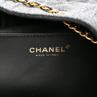 Chanel Washed Denim Quilted Large Chanel 25 Handbag Black 6 of 10