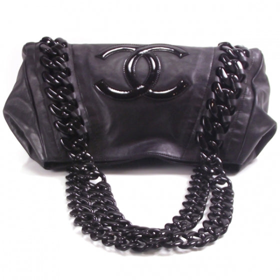 Leather Modern Chain Shopper Tote