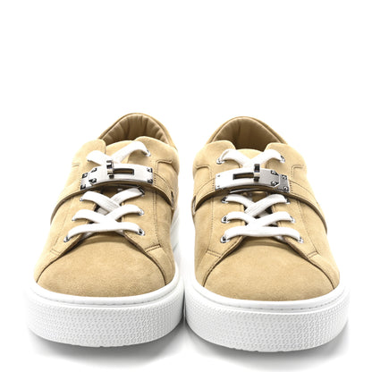 Hermes Chevre Velours Mens Day Sneakers 42 Beige Albatre 3 of 10