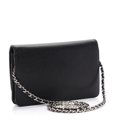 Chanel Caviar Timeless CC Wallet On Chain WOC Black 3 of 12