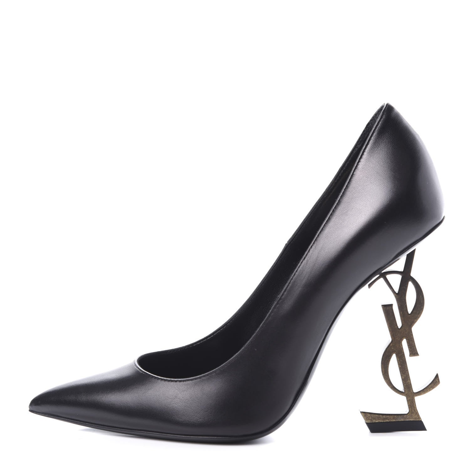 Saint Laurent Calfskin Opyum 110 Pumps 37 Black Gold 1 of 10