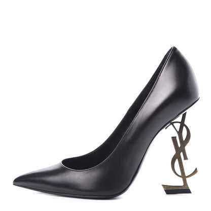 Saint Laurent Calfskin Opyum 110 Pumps 37 Black Gold 1 of 10