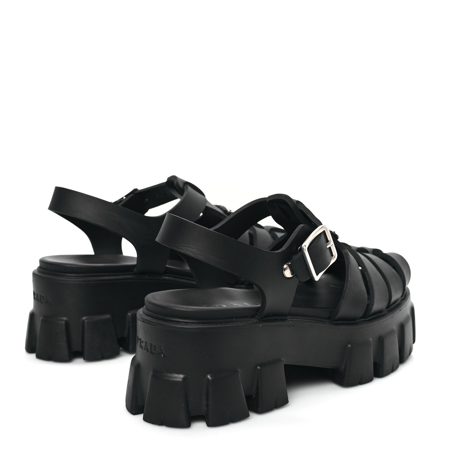 Foam Rubber Triangle Logo Monolith 55mm Cage Sandals 37 Black