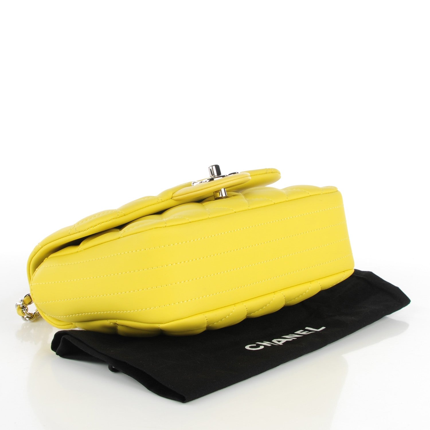 Chanel Rubber Quilted Lambskin Mini Coco Rain Flap Yellow 4 of 9
