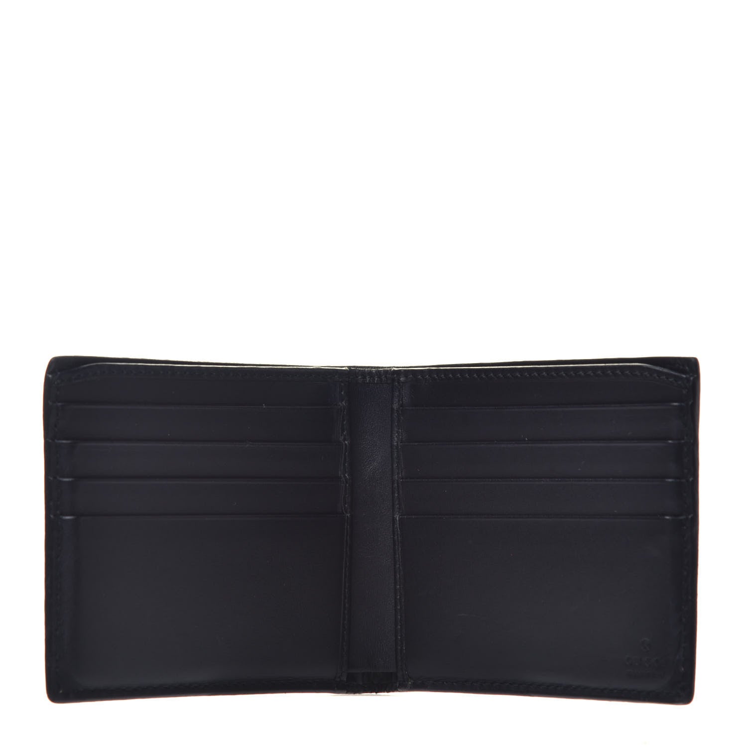 Gucci GG Supreme Monogram Selleria Calfskin Kingsnake Nice Bi-Fold Wallet Beige Ebony Multicolor Black 5 of 6