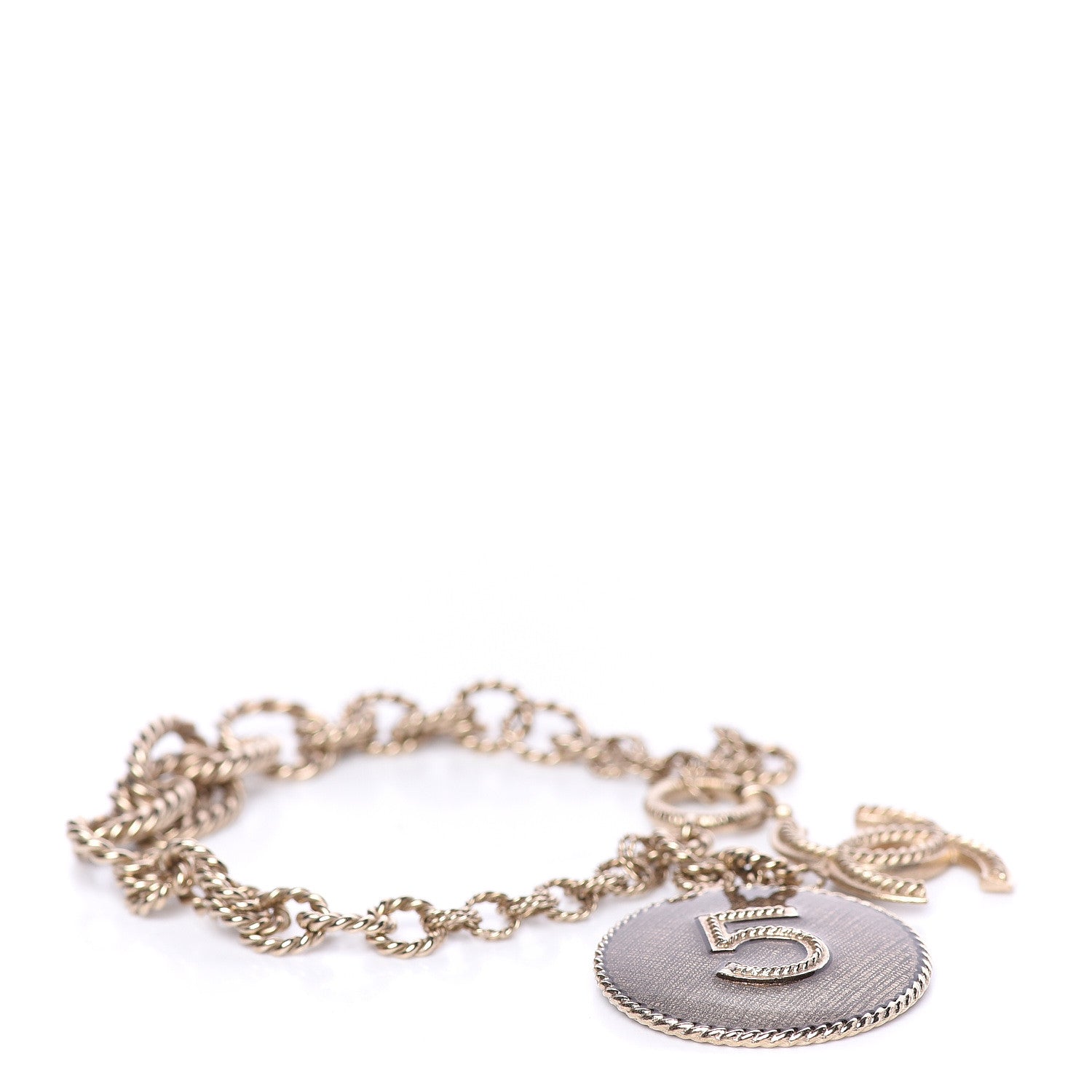 Chanel CC N°5 Medallion Bracelet Gold 1 of 4