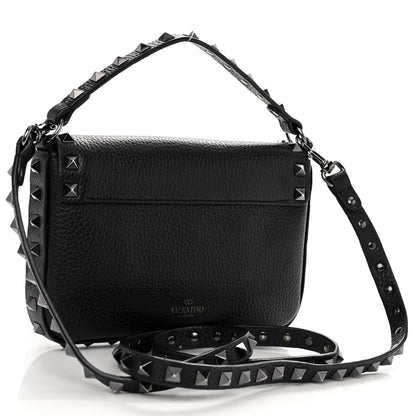 Valentino Garavani Grainy Calfskin Rockstud Crossbody Pouch Black 3 of 9