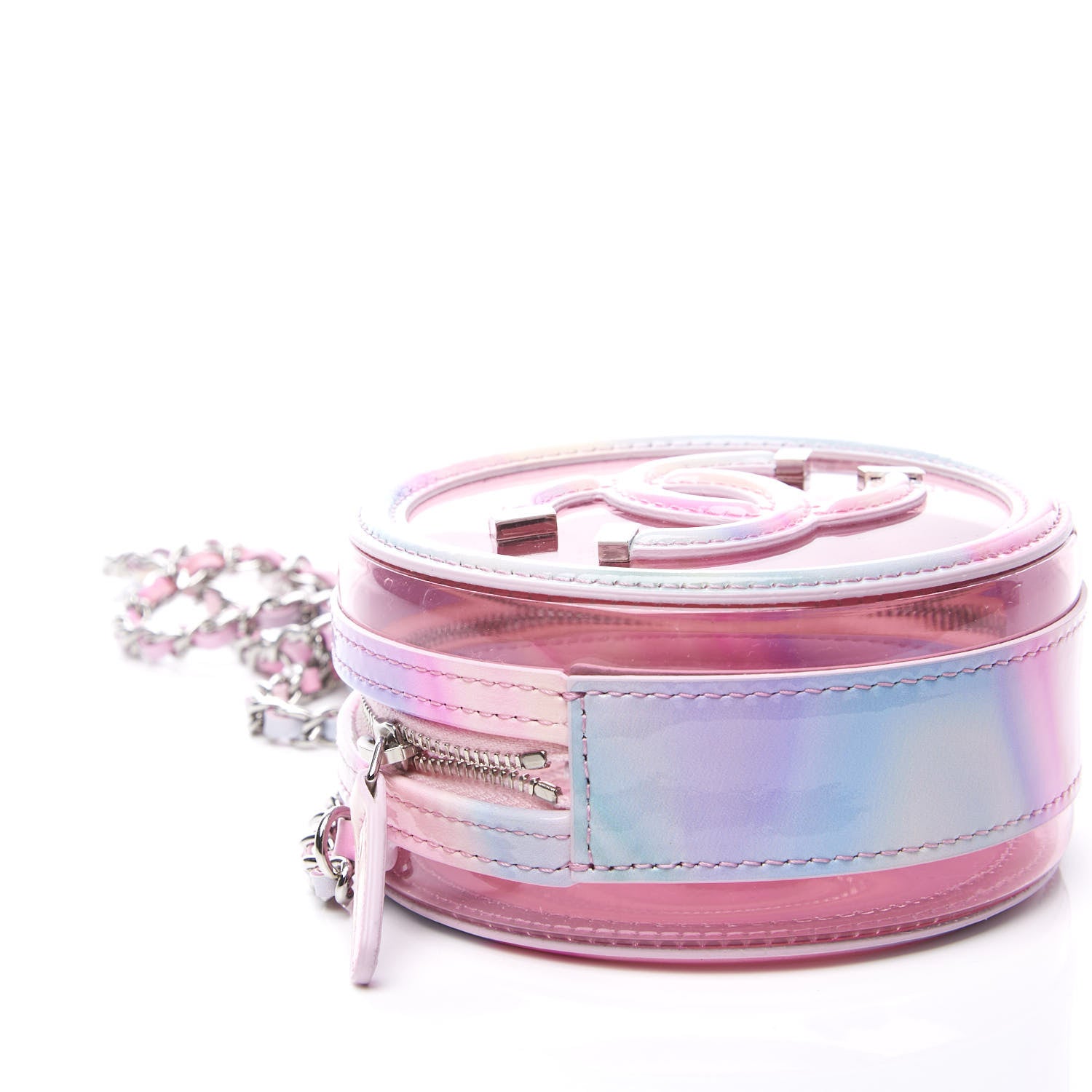 Chanel PVC Lambskin Filigree Round Clutch With Chain Pink 5 of 10