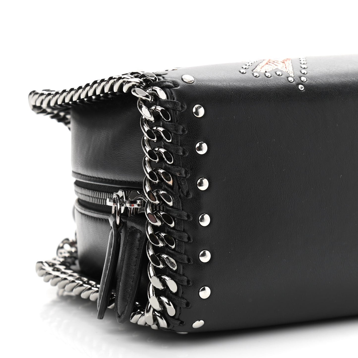 Eco Alter Nappa Mini Falabella Box Bird Top Handle Bag Black