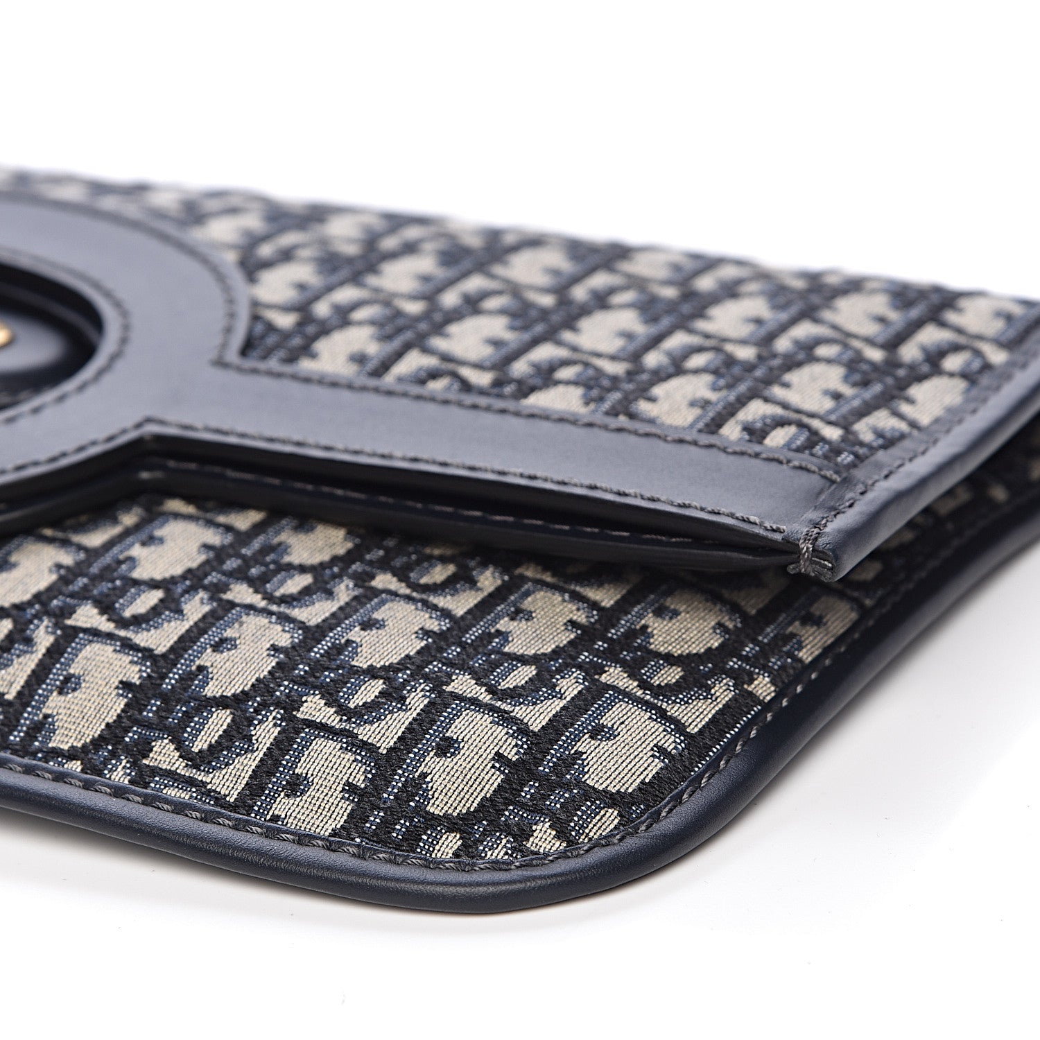 Christian Dior Oblique Fold Over Clutch Blue 11 of 12