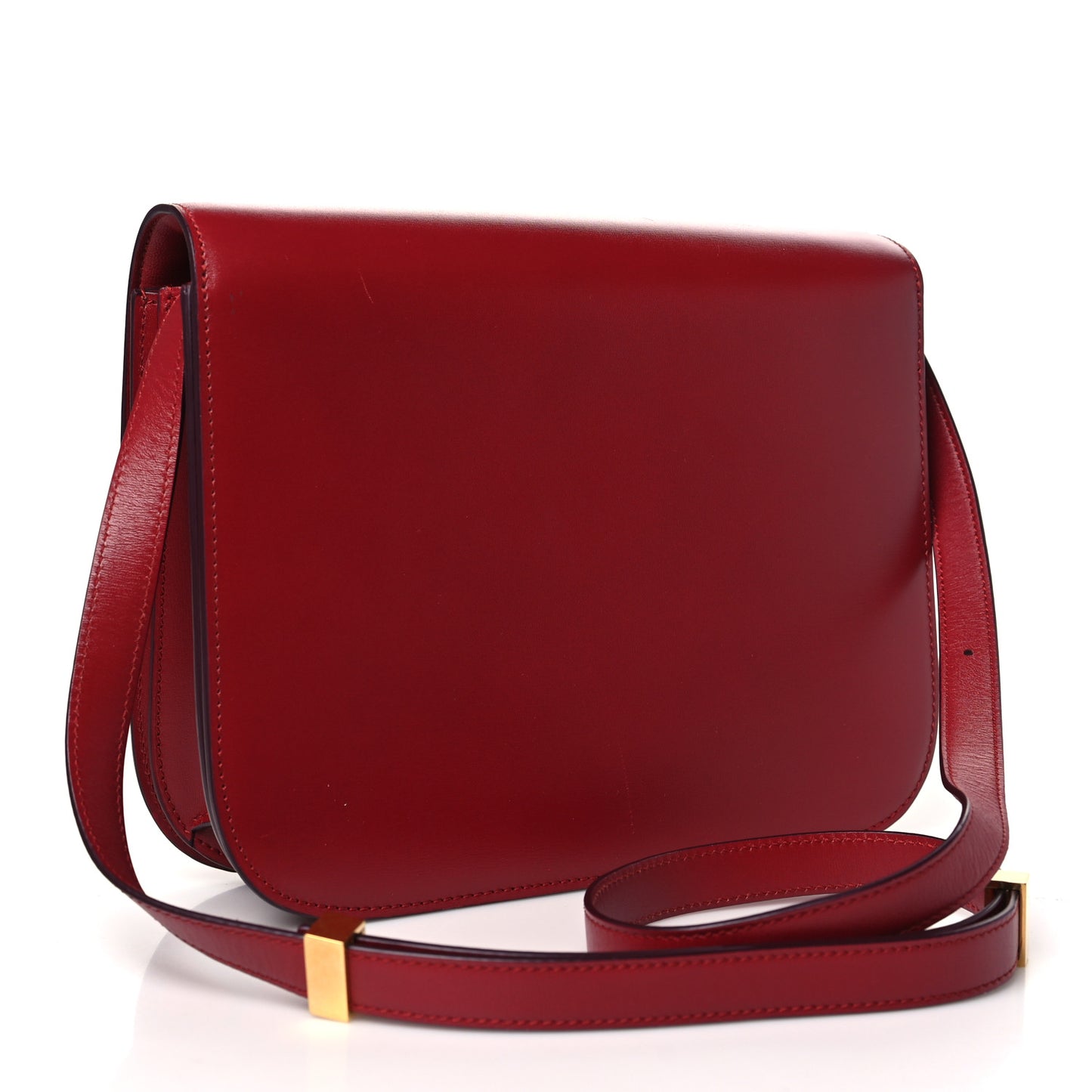Box Cakfskin Medium Classic Box Flap Bag Red