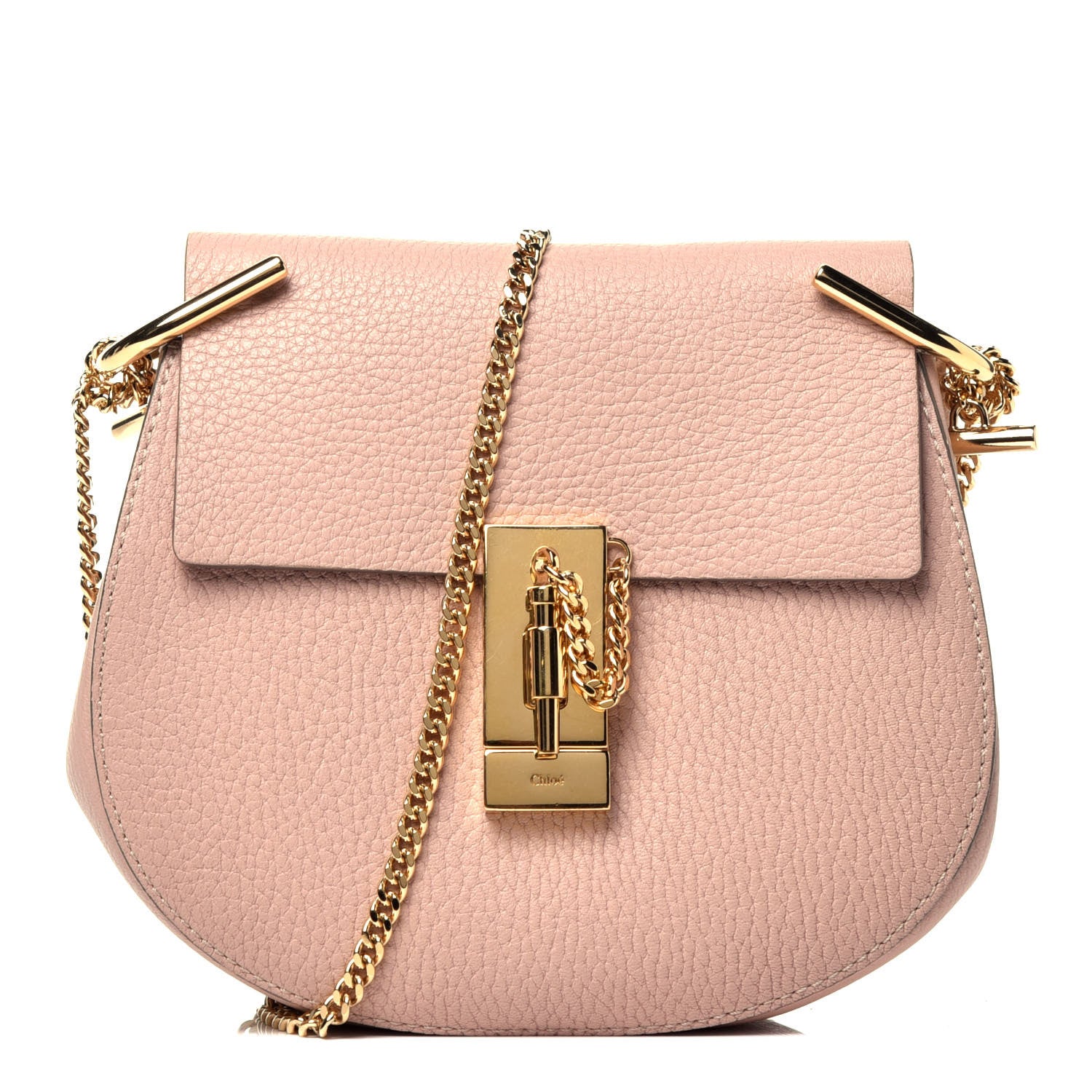 Chloe Grained Lambskin Drew Shoulder Bag Cement Pink 1 of 9