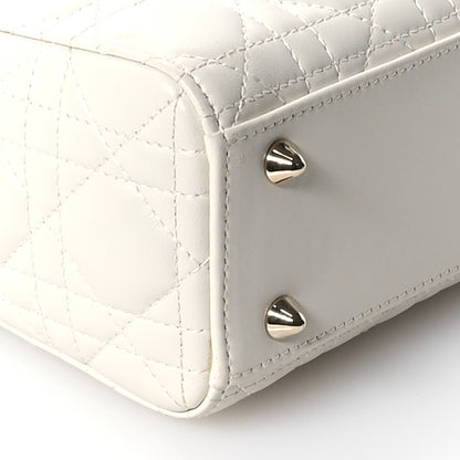 Christian Dior Lambskin Cannage Small My ABCDior Lady Dior White 9 of 11