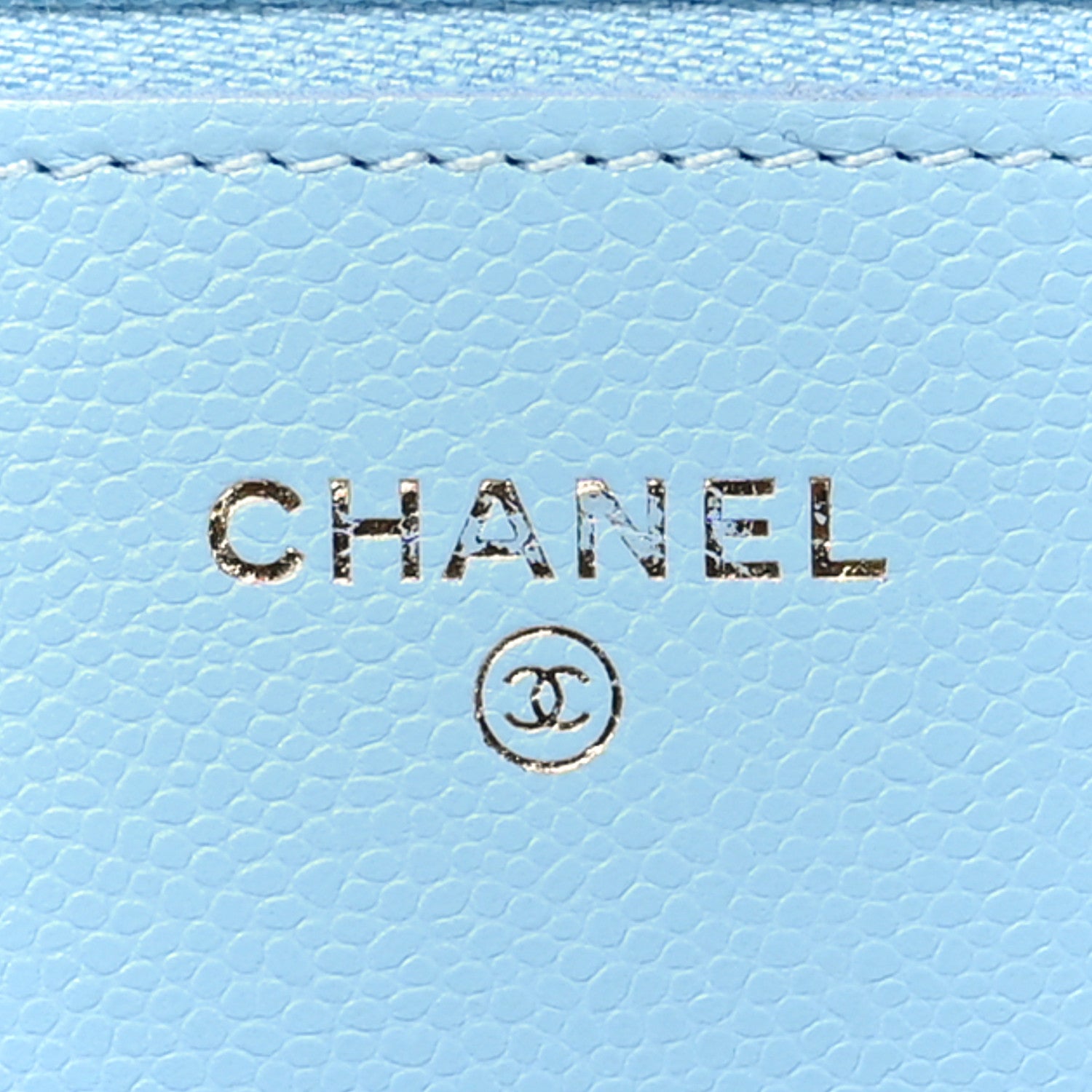 Chanel Caviar Quilted Wallet on Chain WOC Light Blue 6 of 13