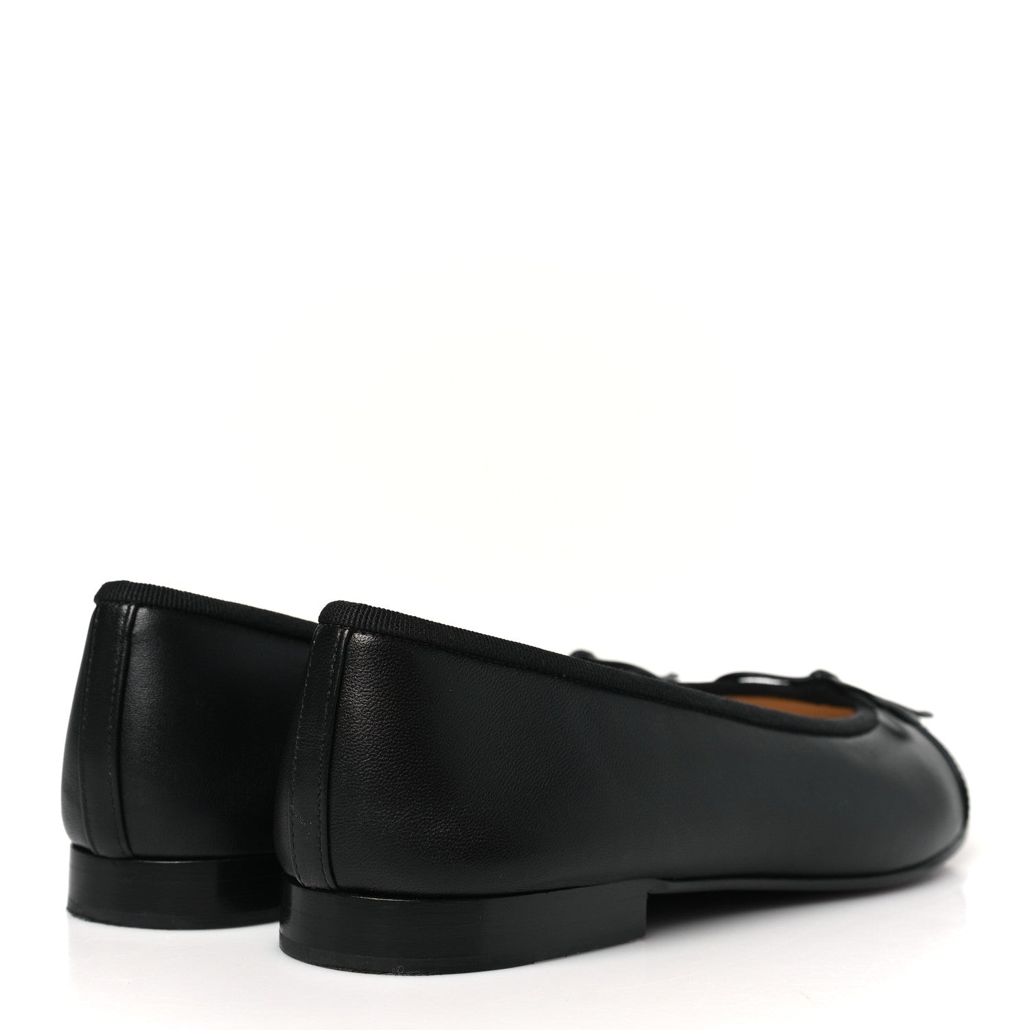 Chanel Lambskin Patent CC Cap Toe Ballerina Flats 36 Black 5 of 10