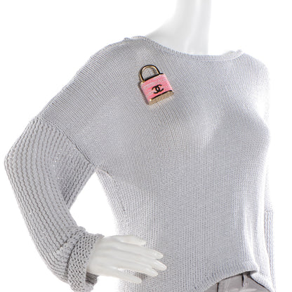 Chanel Tweed CC Oversized Padlock Pin Brooch Pink Gold 2 of 5