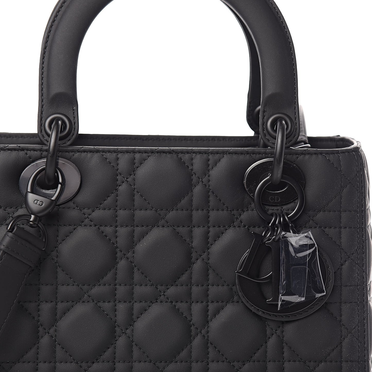 Ultra Matte Calfskin Cannage Medium Lady Dior Black