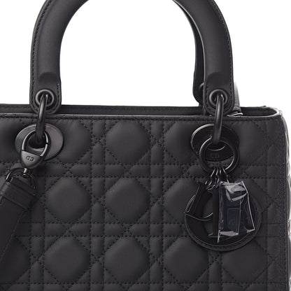 Christian Dior Ultra Matte Calfskin Cannage Medium Lady Dior Black 9 of 9