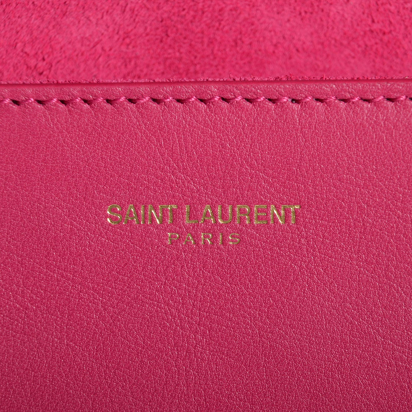 Calfskin Classic Y Clutch Fuchsia