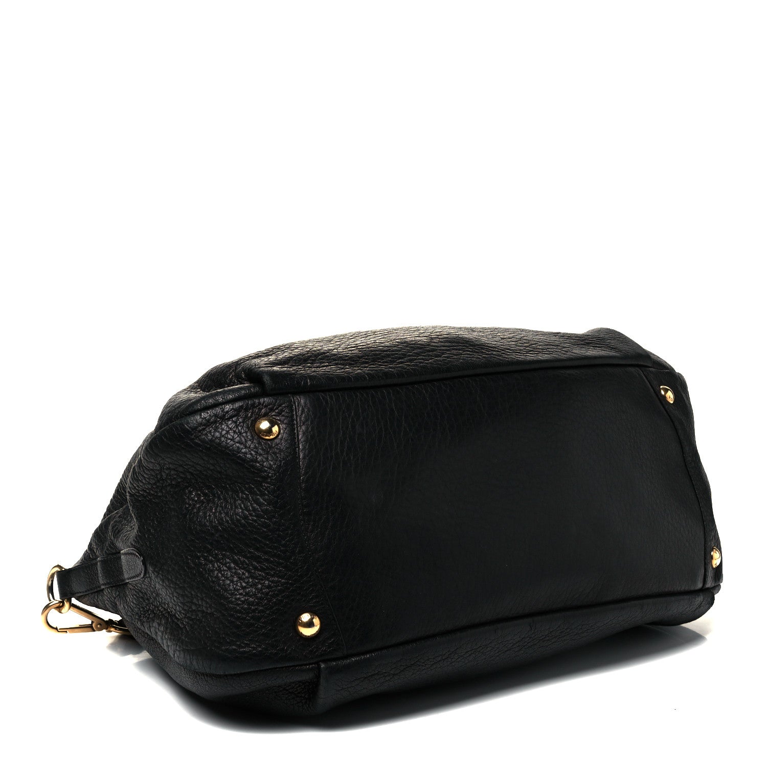 Prada Cervo Deerskin Chain Shoulder Bag Black 3 of 7