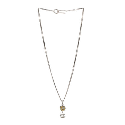 Chanel Metal Resin Crystal CC Camellia Necklace Silver 3 of 6