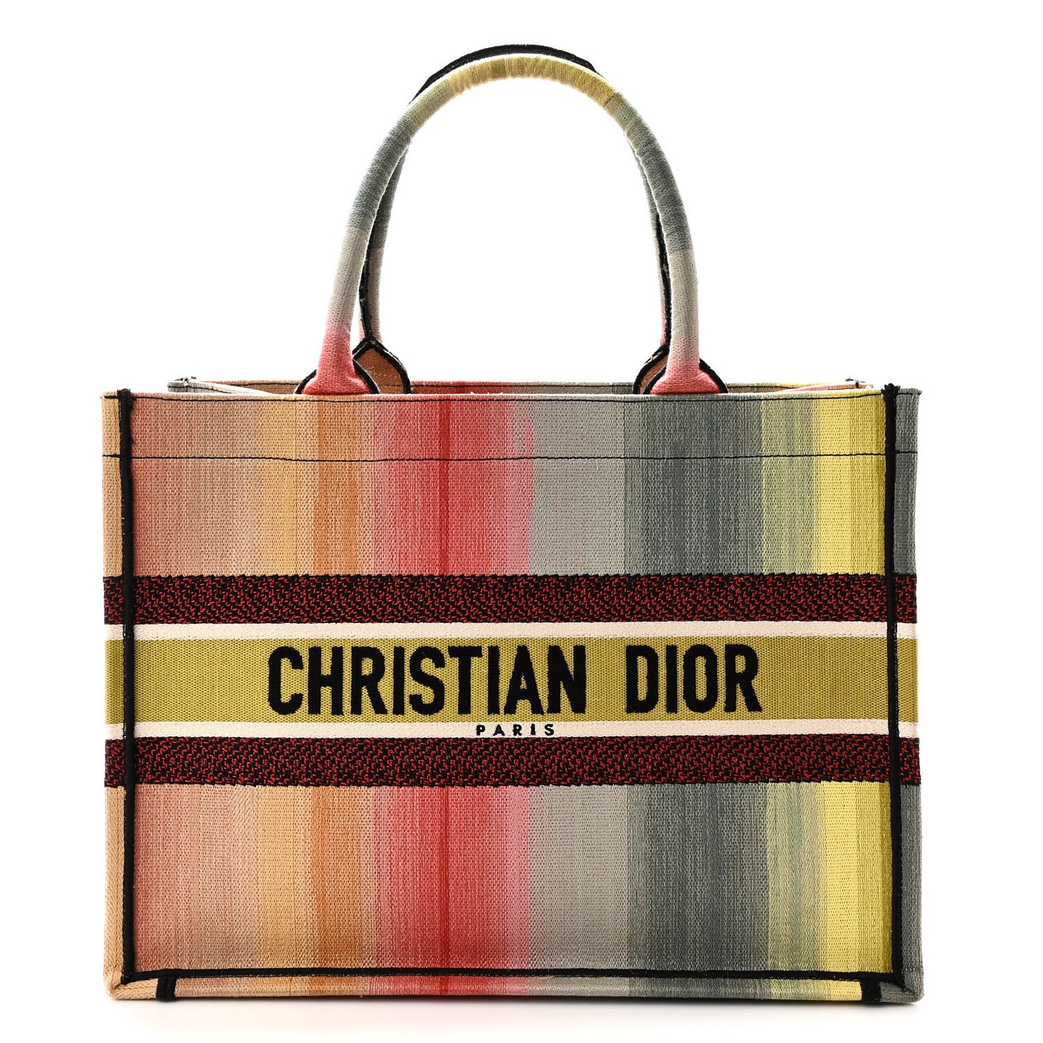 Christian Dior Canvas Embroidered Medium Dioraura Book Tote Multicolor 1 of 10