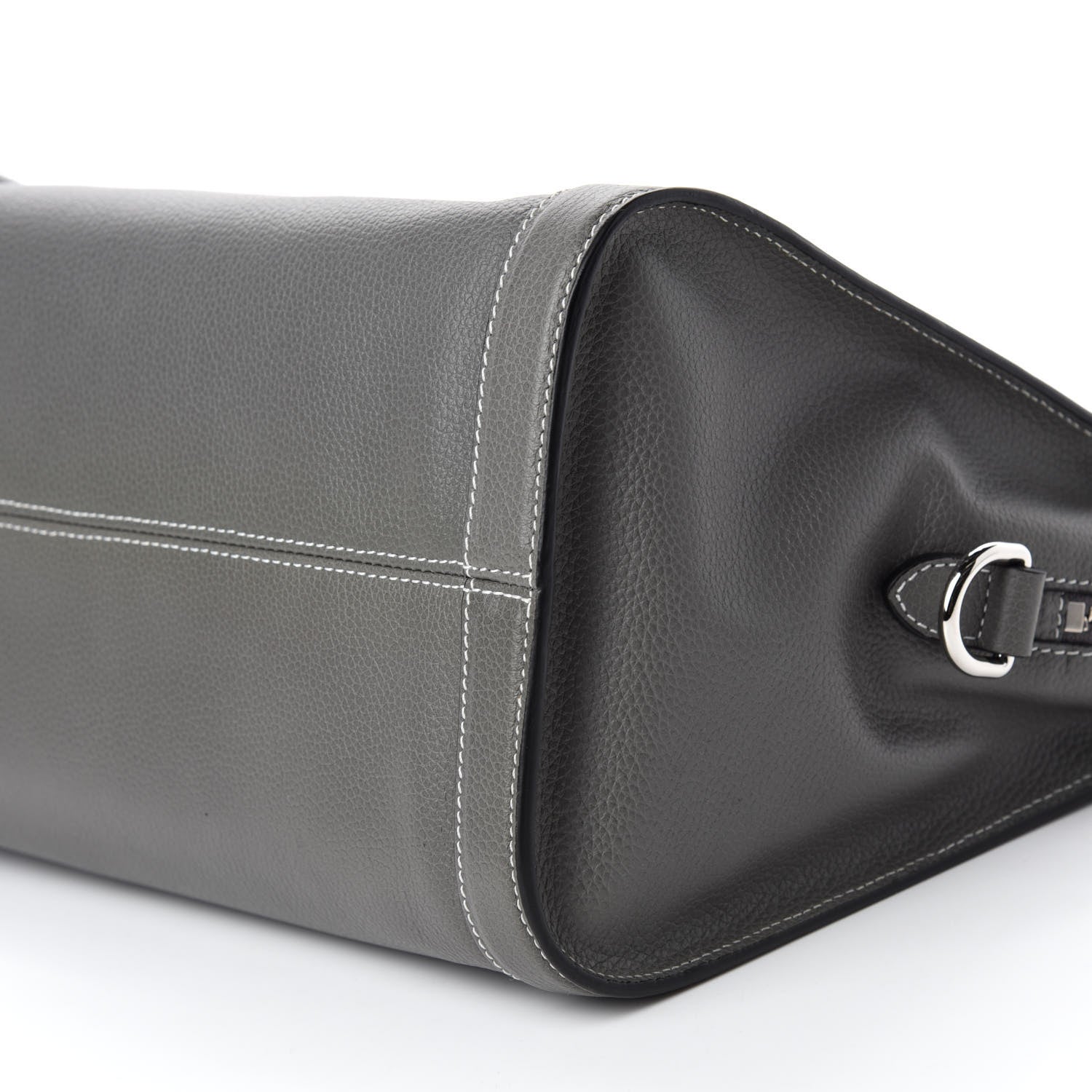 Alexander McQueen Pebbled Calfskin Small Skull Padlock Zip Around Tote Dark Grey 7 of 10