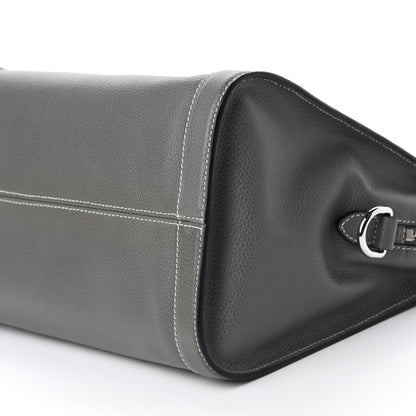 Alexander McQueen Pebbled Calfskin Small Skull Padlock Zip Around Tote Dark Grey 7 of 10