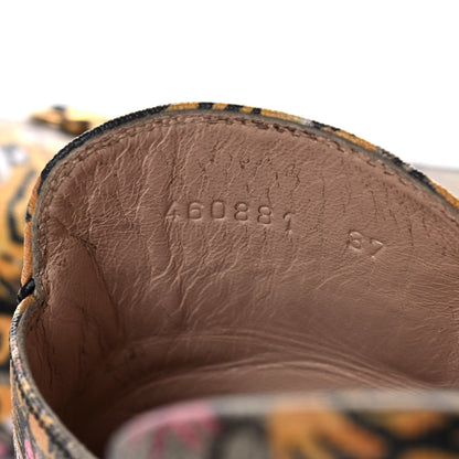 Gucci GG Supreme Monogram Bengal Womens Princetown Slippers 37 Beige Crop Pink 8 of 13