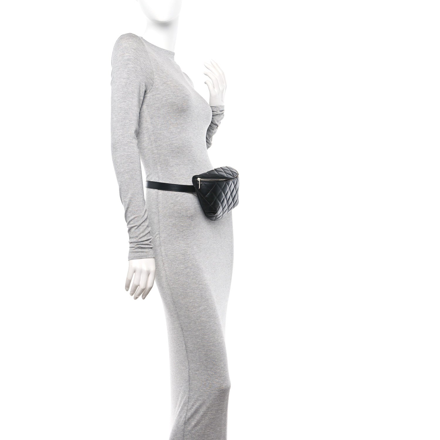 Chanel Lambskin Quilted Waist Belt Bag Black 2 of 10