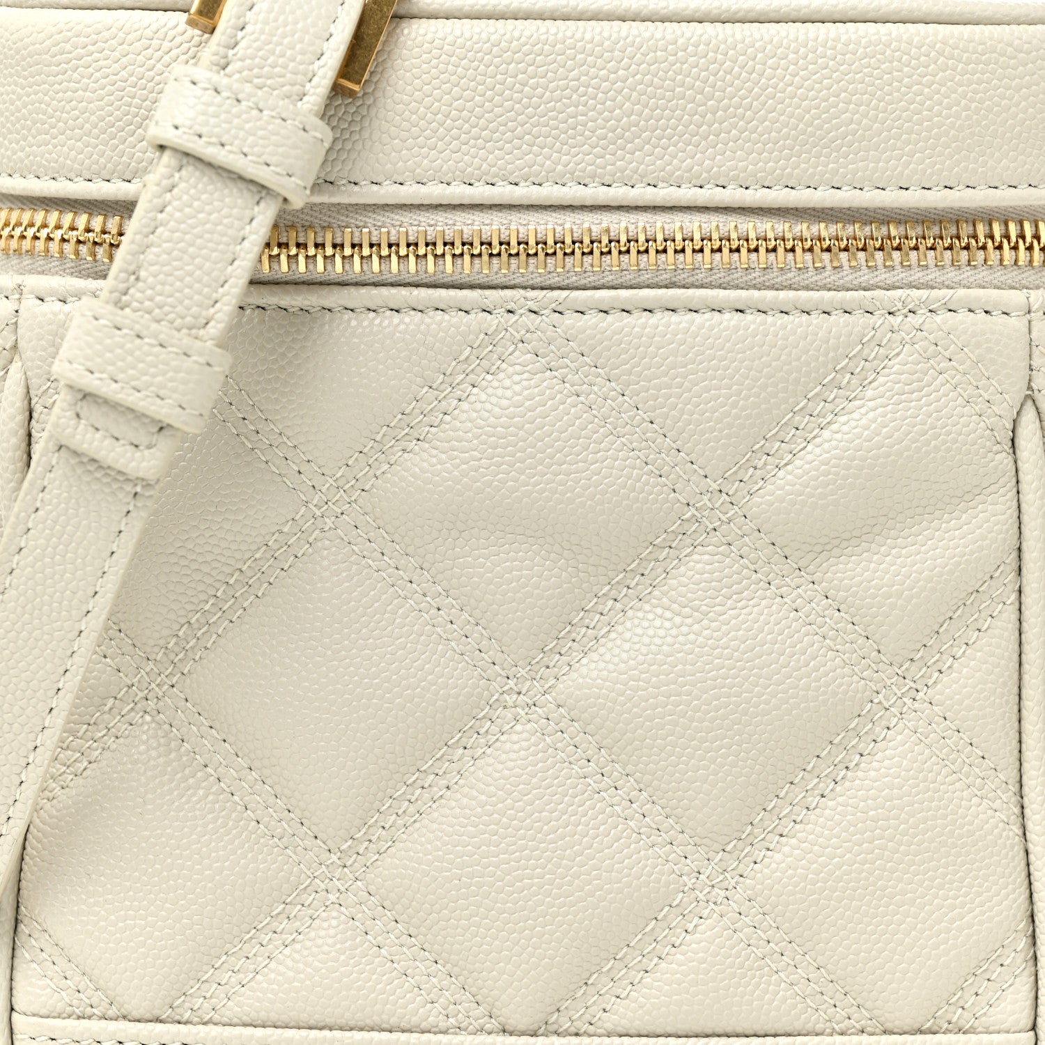 Saint Laurent Grain de Poudre Quilted 80's Vanity Bag Crema Soft 8 of 12