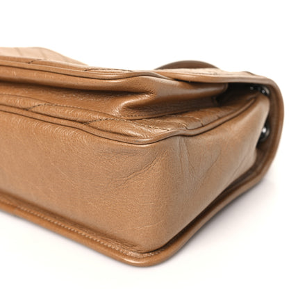 Saint Laurent Crinkled Calfskin Matelasse Monogram Medium Niki Chain Satchel Natural Tan 10 of 12