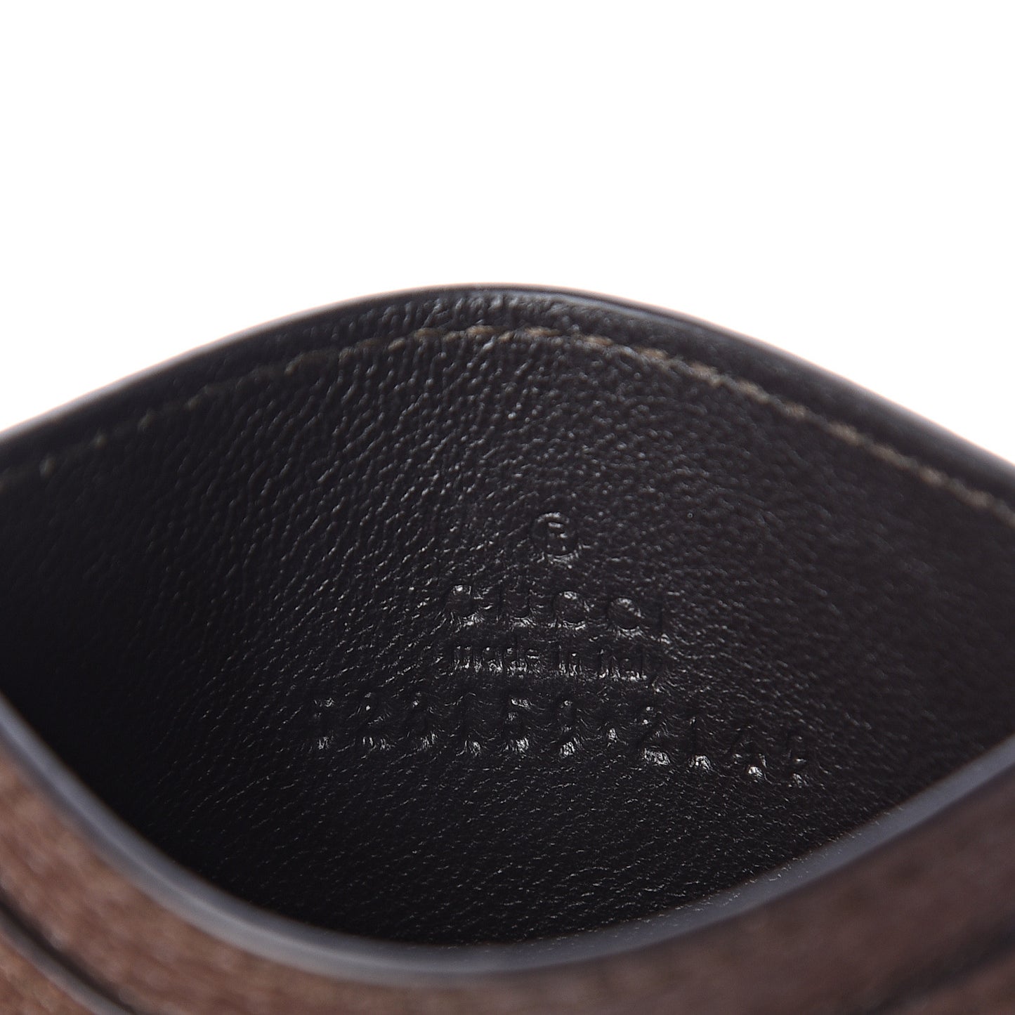 GG Supreme Monogram Ophidia Card Holder Brown