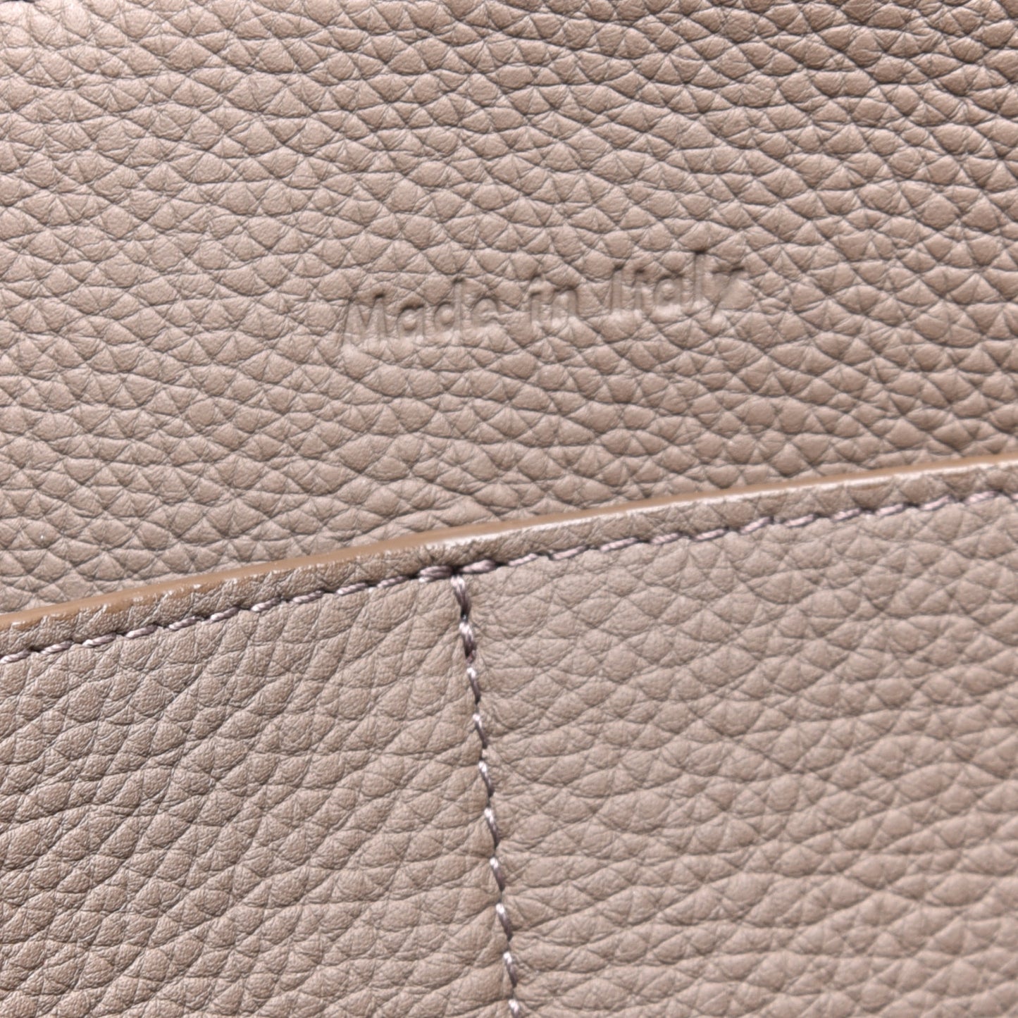 Baby Grained Calfskin Medium Tri-Fold Bag Taupe