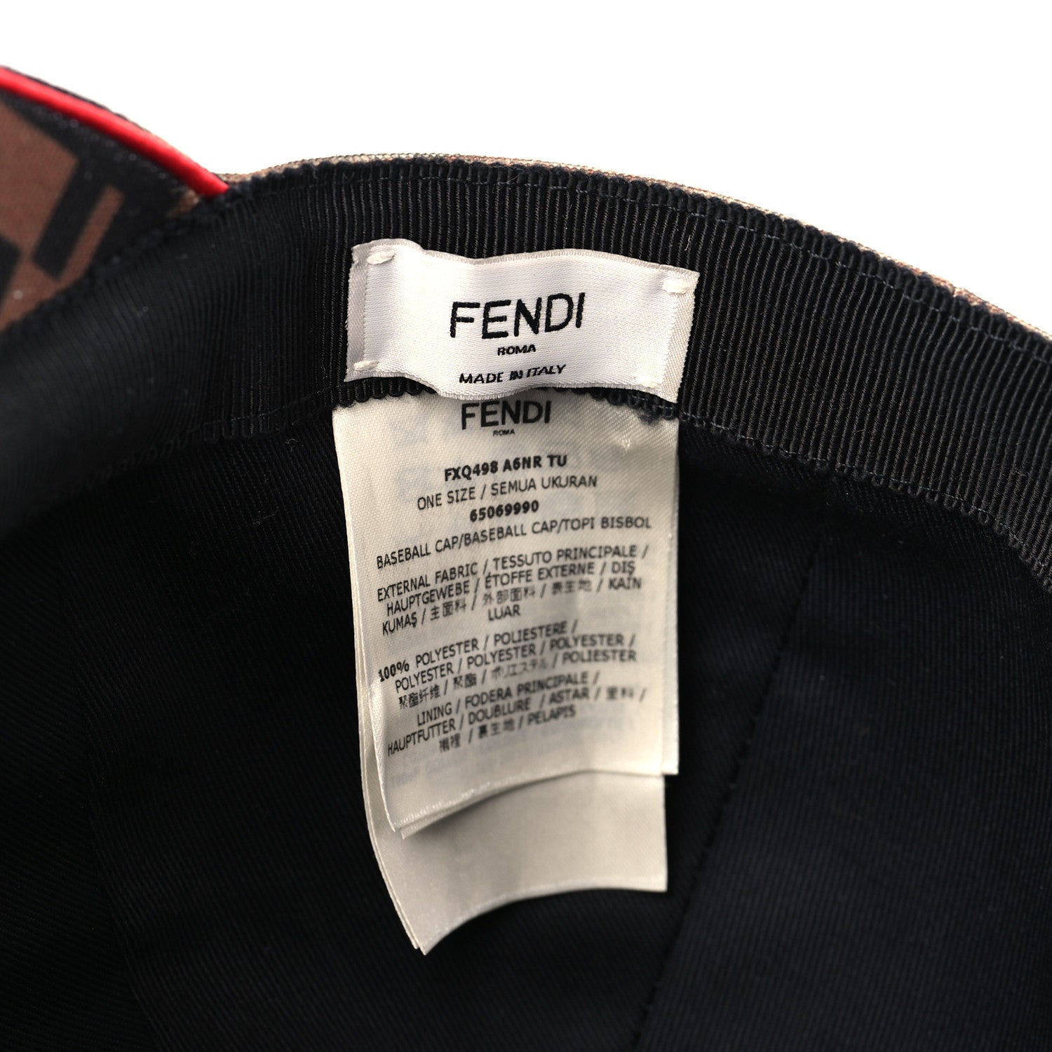Fendi Canvas FF Reloaded Baseball Hat Tobacco Red 7 of 7