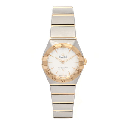 Omega Stainless Steel 18K Yellow Gold Mother of Pearl 25mm Constellation Quartz Watch 131.20.25.60.05.002 1 of 5