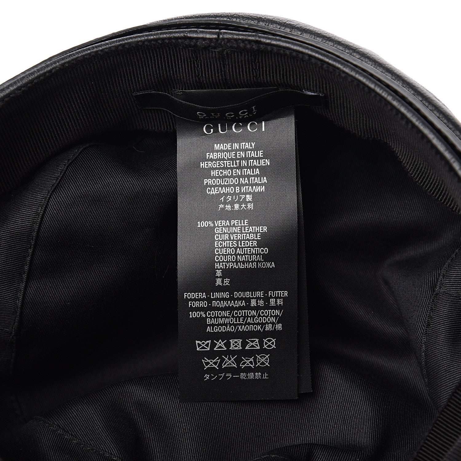 Gucci Calfskin Cellarius Hat S Black 6 of 6