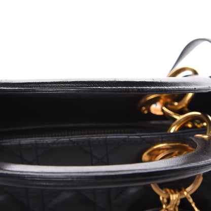 Christian Dior Lambskin Cannage Medium Lady Dior Black 10 of 16