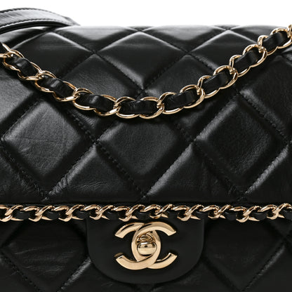 Chanel Crumpled Calfskin Medium Chain All Over Flap Black 8 of 10