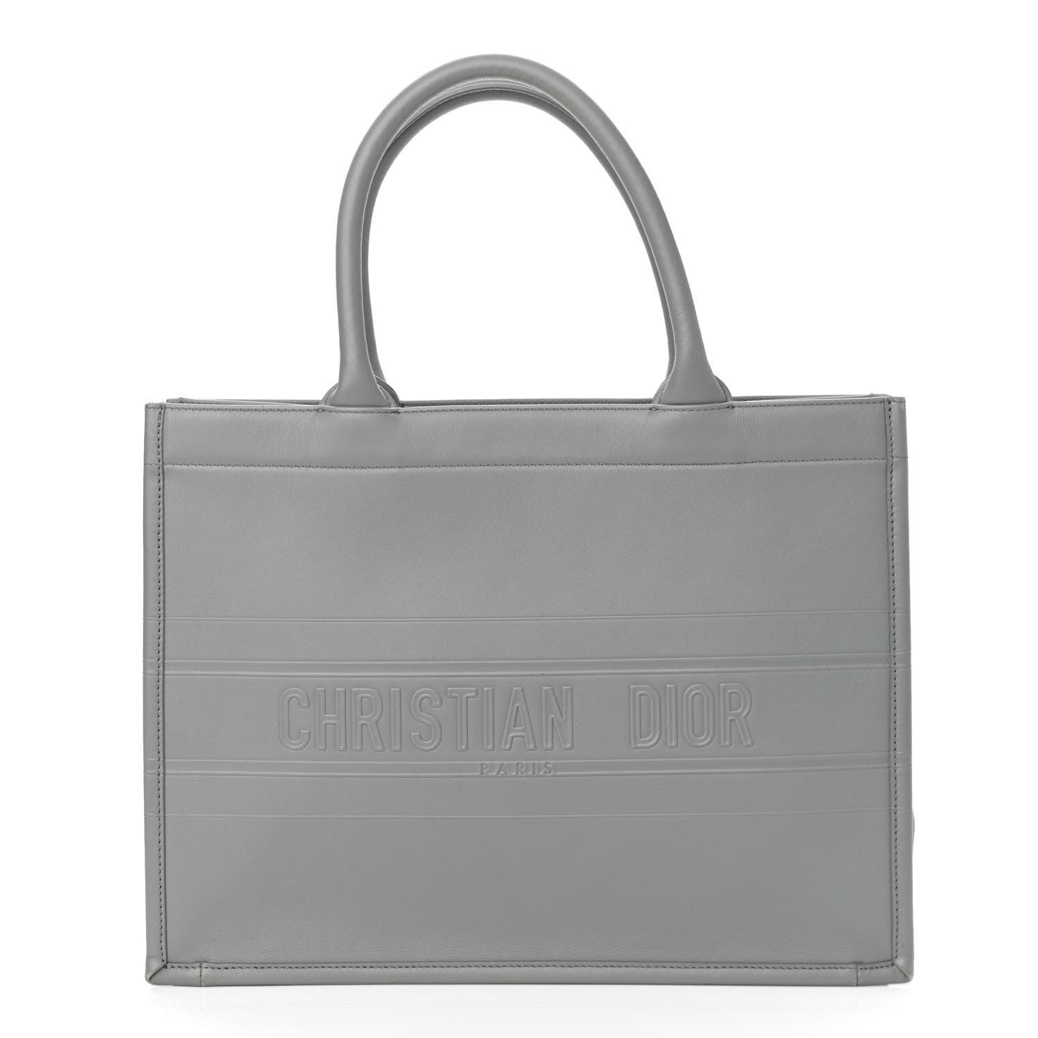 Christian Dior Calfskin Embossed Medium Book Tote Grey 1 of 11