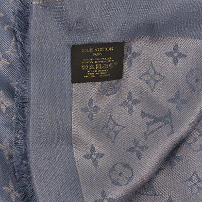 Louis Vuitton Silk Lurex Wool Monogram Shine Shawl Charcoal Grey 3 of 3