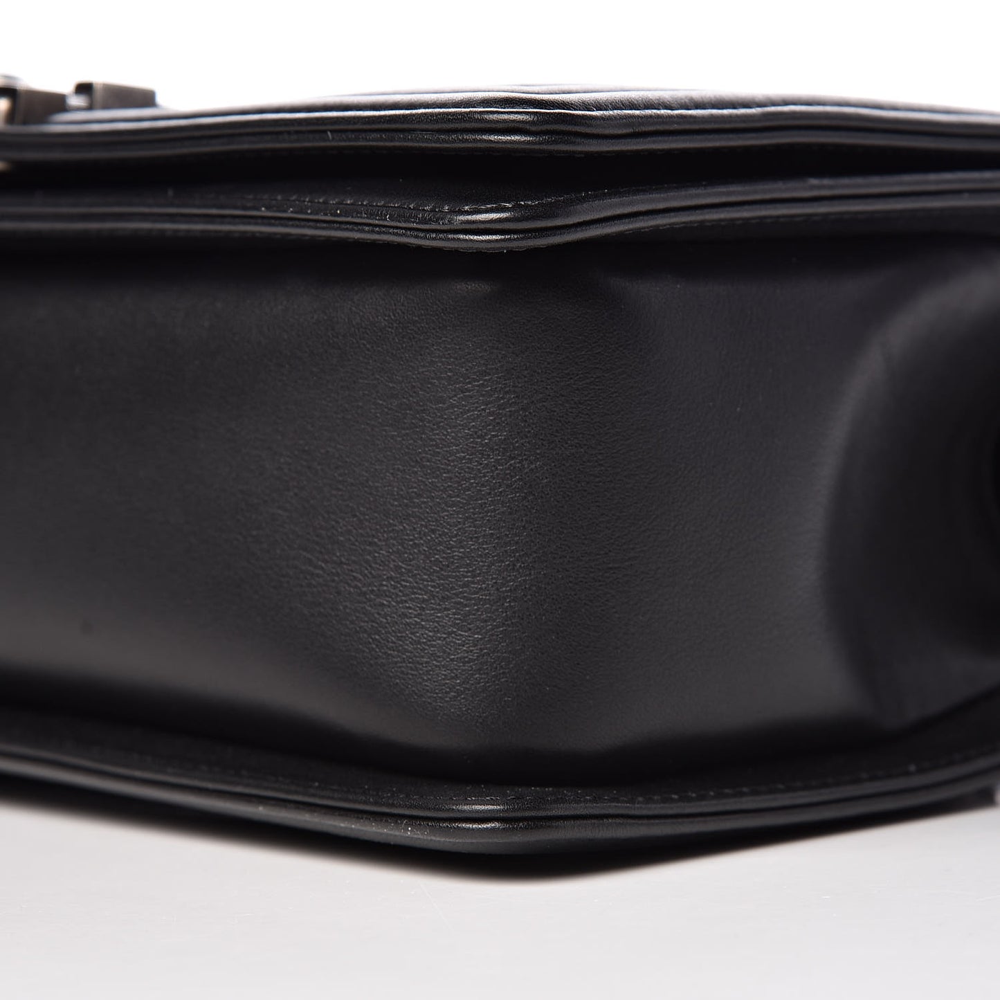 Calfskin Chevron Quilted Medium Boy Flap Black