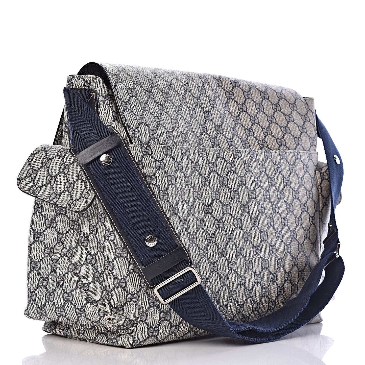 GG Plus Monogram Messenger Diaper Bag Navy
