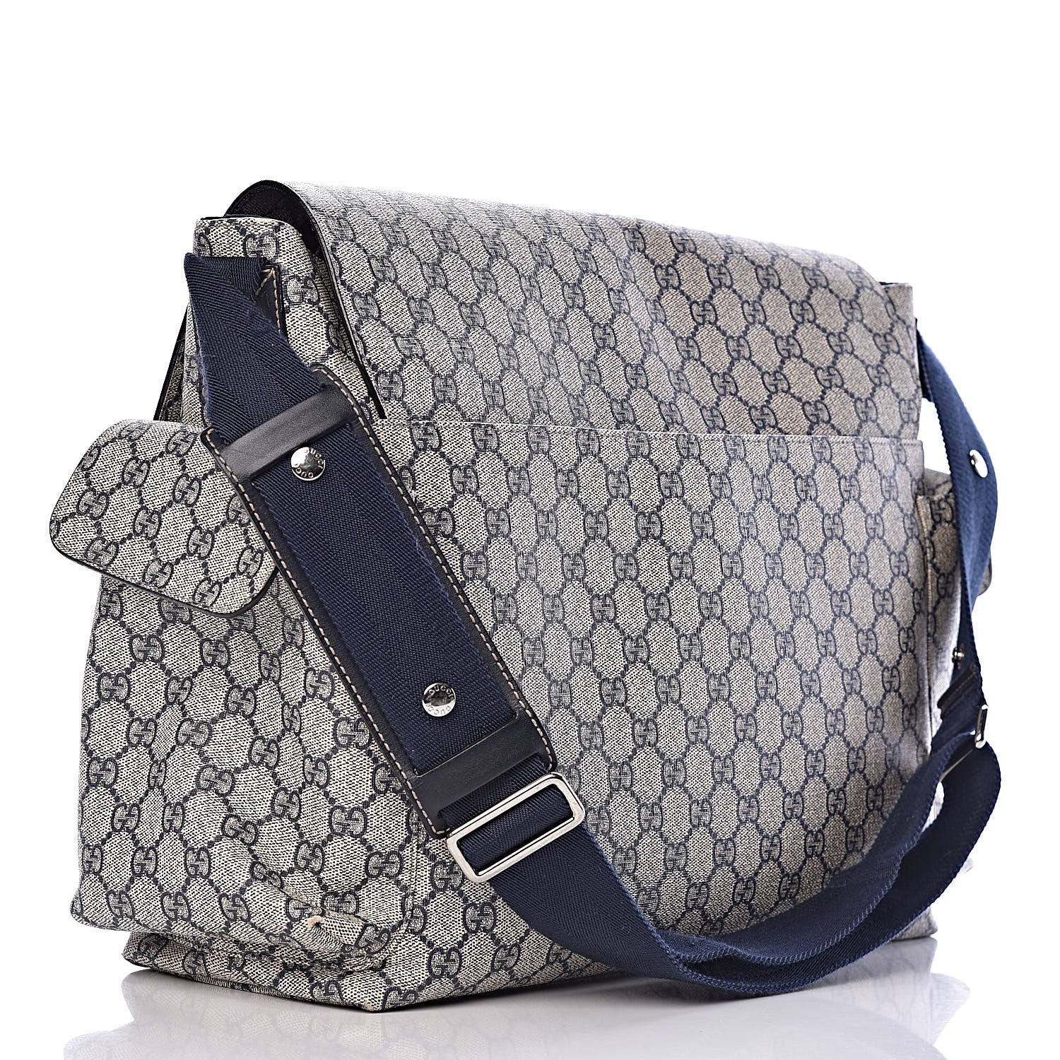 Gucci GG Plus Monogram Messenger Diaper Bag Navy 4 of 13