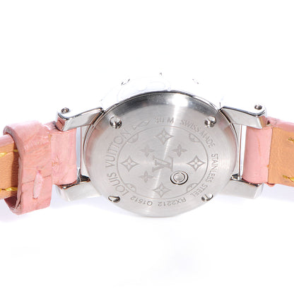 Louis Vuitton Stainless Steel Alligator Mother of Pearl 18mm Tambour Quartz Watch 4 of 7