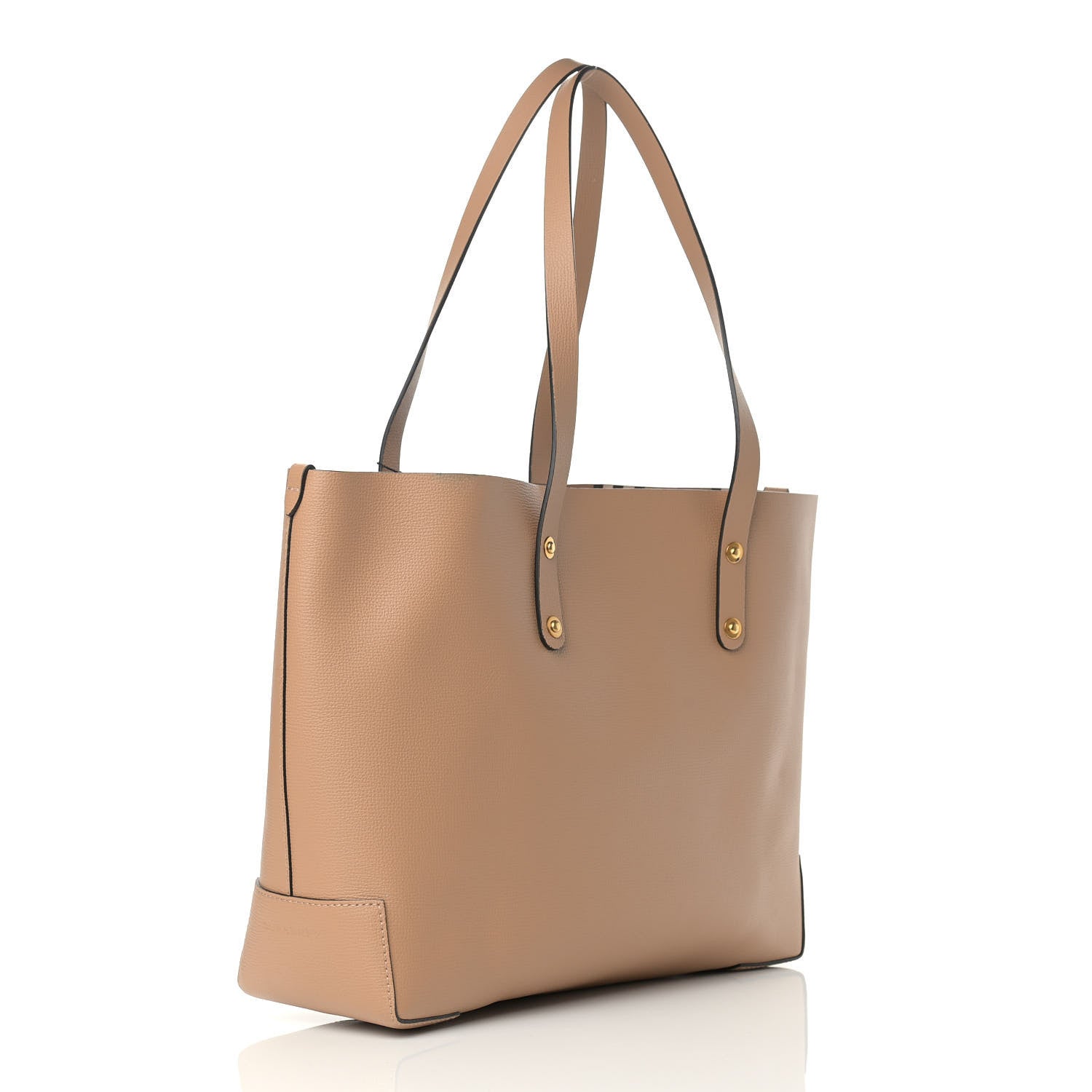 Burberry Calfskin Crest Embossed Small Tote Light Camel 3 of 11