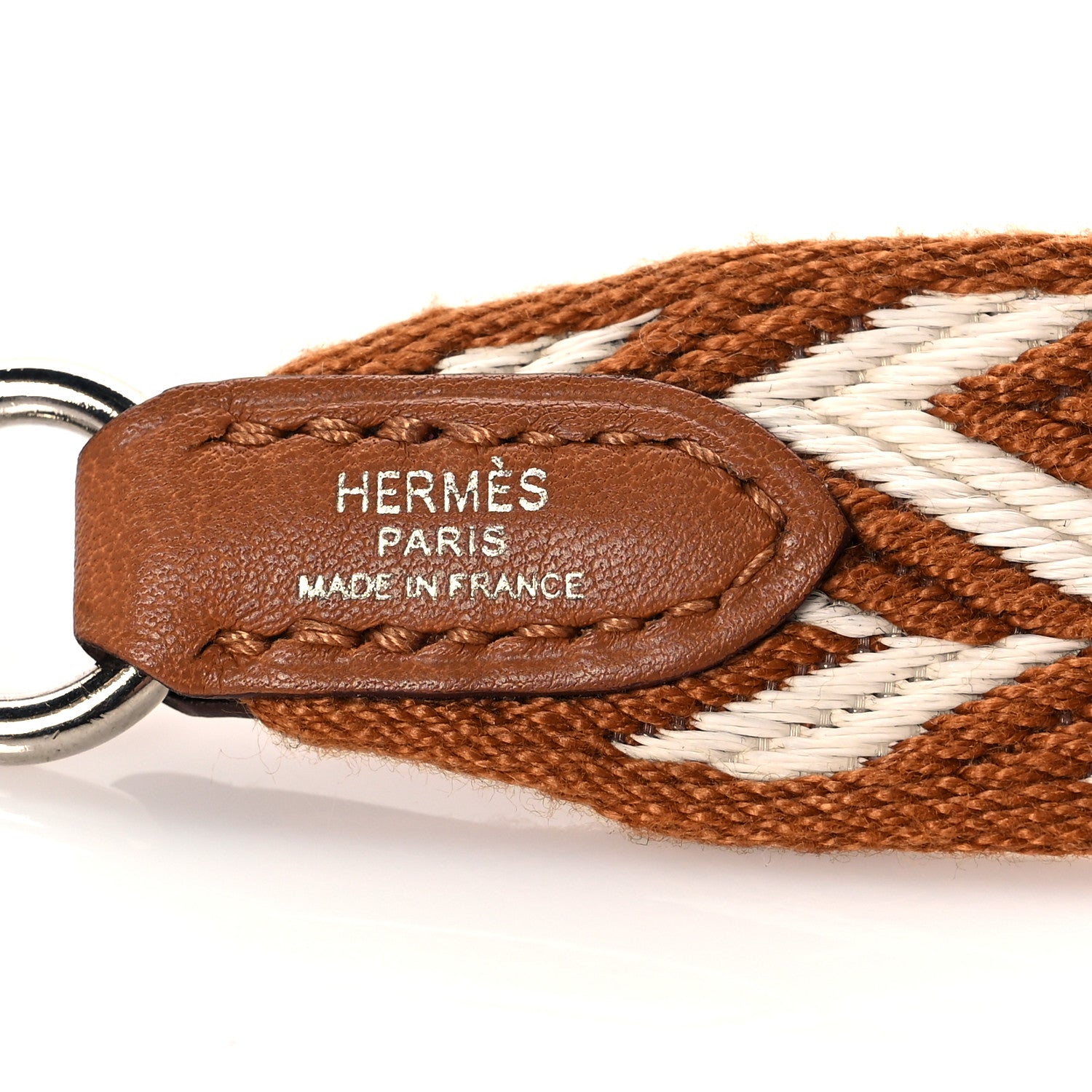 Hermes Toile Swift 25mm Sangle ZigZag Shoulder Strap Gold White 5 of 6